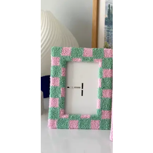 4x6 Inch Soft Faux Fur Photo Frame, Decorative Small Picture Frame for Desktop, Bookshelf, Wall Hanging, Home or Office Decor