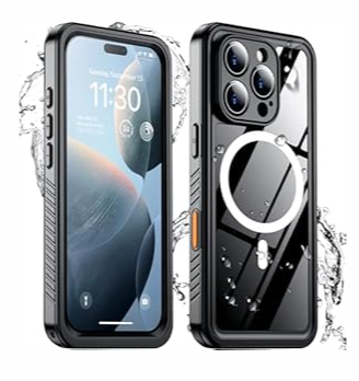 Temdan Magnetic for iPhone 16 Pro Case Waterproof, Built-in Screen Protector[IP68 Underwater][Upgrade Military Dropproof][Compatible with MagSafe] Full Body Shockproof for Case 6.3''-Black
