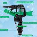 1/2 Inch Plastic Impact Sprinklers Heads Adjustable 0-360 Degree Pulsating Oscillating Watering Sprinkler Head for Garden Law Grass Yard Irrigation Supplies (4 Pieces)