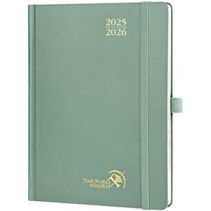 POPRUN Planner 2025-2026, (Medium 6.5'' x 8.5'' Hard Cover) Academic Calendar (July 25-June 26) Daily Weekly and Monthly Appointment Book with Hourly Time Slots, Monthly Tabs, 100 GSM - Midnight Green