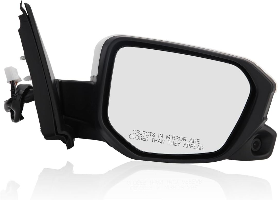 Passenger Side Mirror Compatible with 2016 2017 2018 2019 2020 2021 Honda Civic Sedan/Coupe/Hatchback Lx/Ex/Sport Mirror with View Camera Power Heated (White)