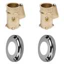 Wood Grip Anchor and Escutcheon Pool Rail Set - 4'" Anchors for 1.90" Outer Diameter Tubing - Brass Inground Pool Anchor - Escutcheon Ring and Anchors (2 Pack)