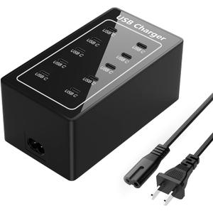 USB C Charger, 50W USB Charging Station for Multiple Devices, 10-Ports Power Hub Strip Smart Plug Charging Dock Charge Block Compatible with iPhone/Google/Tablet and More