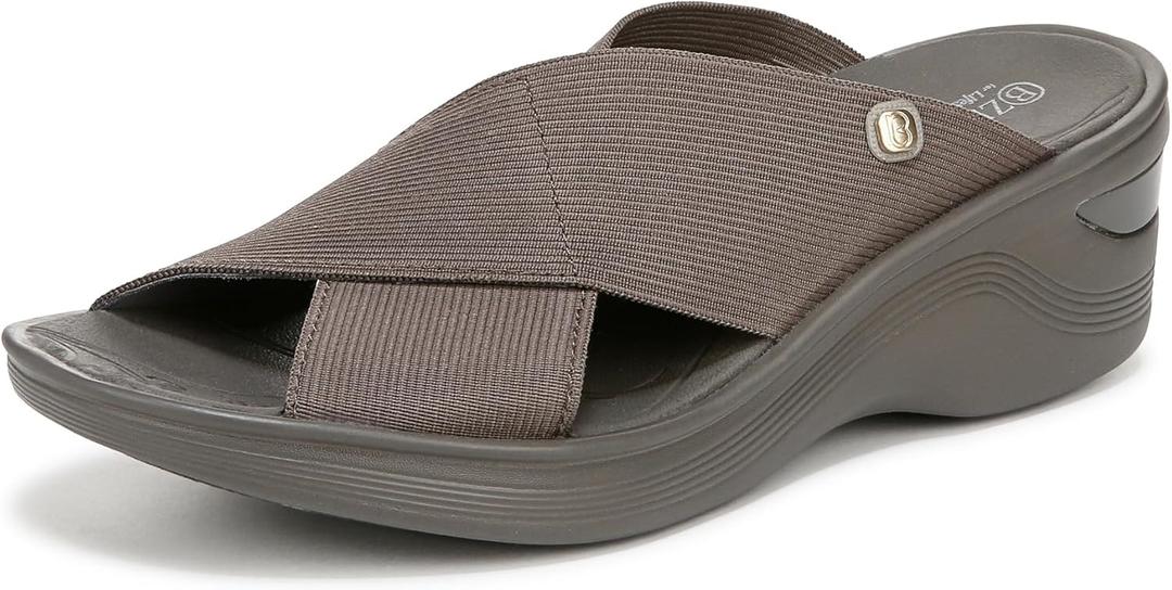 BZees womens DesireSlide Sandal, 6.5, Morel Stretch Fabric