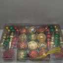 92ct Christmas Tree Decoration Set - Shatterproof Christmas Baubles with Strings for Wreath, Garland & Party Decoration, Red-Green