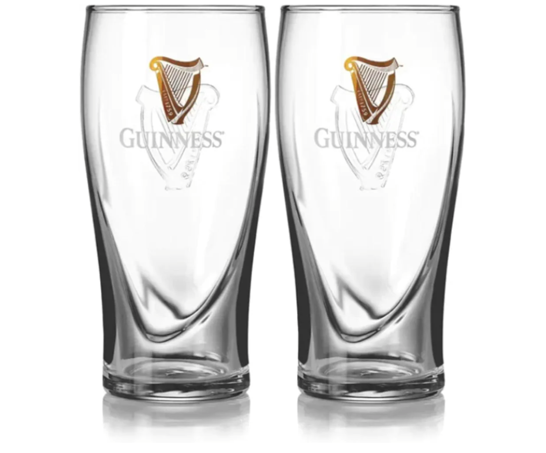 Guinness 20oz Beer Glasses Twin Pack | Certified Official Merchandise | Ideal gift for Beer Lovers