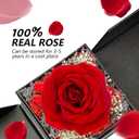 2 x Preserved Real Red Rose with Matching Red LED Light & 100 Languages Necklace - Eternal Mother's Day Birthday Gifts for Women Mom Wife Grandma - Romantic Anniversary Present in Elegant Gift Box