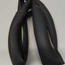 Microfiber Leather Steering Wheel Cover, Breathable, Anti Slip, 13.5 inch to 14 inch, Black