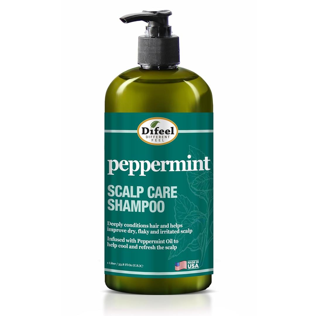 Difeel Peppermint Scalp Care Shampoo 33.8 oz. - Peppermint Shampoo Made with Natural Ingredients