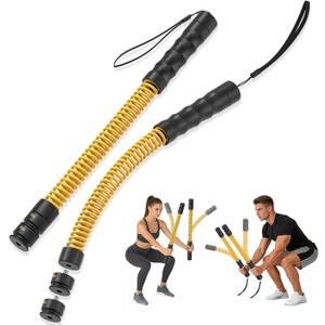 Heavy Duty Ropeless Battle Ropes 4.0, Portable Steel Core Exercise Ropes for Home Gym & Outdoor, Anti-Slip Ergonomic Handles for Strength Training, HIIT & Full Body Workout | Ideal for Men & Women