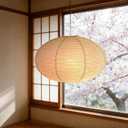 White Paper Lantern, 20-inch Flat Round Lamp Shade
