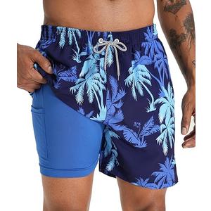 APTRO Mens Short Swim Trunks 5 Inch Inseam Beach Shorts with Pockets Quick Dry Bathing Suits Fashion Print Hawaiian Swimsuits Multicolor XL