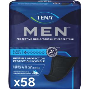 Tena Men Light Incontinence Protective Shield for Men, Bladder Control, Discrete, Light Absorbency, 58 Count
