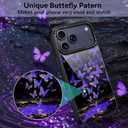 DOMAVER for iPhone 17 Pro Max Case, Butterfly Starlight Pattern [Military-Grade Protection] Women Girl Anti-Slip Shockproof Bumper Phone Cases for iPhone 17 Pro Max 6.9inch, Black/Purple