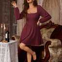 Scarlet Darkness Renaissance Corset Dress Long Sleeve Party Mini Dress, Size 12 (Red)