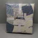 Blue Floral Embroidered Quilted Bedspread - Lightweight Breathable All Seasons Bedding, Full Size (Full Bedspread)