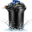 VIVOGROW Bio Pressure Pond Filter, with 13W UV-C Light, 2630 GPH Suitable for Koi Ponds up to 1300 Gallons or Landscape Pools up to 2600 Gallons