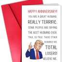 CSMOSJgreetings Trump Anniversary Card for Husband Him, Funny Anniversary Card from Wife Her, You are a Great Husband