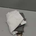 FRAMICS Farmhouse Valance Curtains, Boho Cotton Linen Kitchen Valance, Grey Rustic Button Window Valances for Bathroom Bedroom, Country Rod Pocket Valances, Semi-Circular, Grey, 52 x 18 Inch (Grey and White)