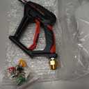 Tool Daily Short Pressure Washer Gun with Foam Cannon, 1/4 Inch Quick Connector, with 5 Pressure Washer Nozzle Tips, 1 Liter