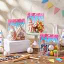 Kolldenn 24 Pcs Baseball Ice Cream Drip Party Favors Clear PVC Gift Bags Baseball Birthday Ice Cream Drip Goodie Snack Treat Bags with Handles for Sport Team Party Supply 6.3 x 5.9 x 3 Inches
