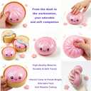 Glitter Dumpling Squishy,2026 New Shimmering Dumpling Squishy Mystery Box,Colorful Dumplings Stress Balls Fidget Sensory,Squeeze Toy for Stress Relief Stretchy Desk Toys(Glitter Pink)