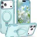 Compatible with iPhone 17 Pro Case with Invisible Magnetic Kickstand [Compatible with MagSafe] [10-FT Military Drop Protection] Slim Hard Back Soft Edge Phone Cover 6.3 Inch, Blue