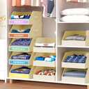 DIMJ Closet Organizers Storage Bins - Clothes Organizer Kids with Weekly Labels & Frame, Stackable Basket Organization, Foldable Shelf Storage Container for Wardrobe Bedroom