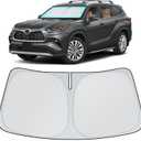 INSAUTO Windshield Sun Shade for 2020-2024 2025 Toyota Highlander Accessories, [Upgraded 7-Layer Protection], Foldable Front Windshield Sunshade, Block Out UV Rays & Heat, Keep Car Cool