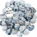 Crocon 1LB Rainbow moonstone tumbled stones and Crystals bulk 2000+ Carats natural Crystal Kit for Reiki Healing Crystal Polished, tumble stones, Chakra Balancing, Reiki Gift, Home Decor Size : 20mm (1 Pound, #02 Rainbow Moonstone Tumble)