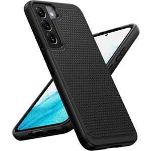 BNIUT for Samsung Galaxy S22 5G Case: Dual Layer Protective Heavy Duty Cell Phone Cover Shockproof Rugged with Non Slip Textured Back - Military Protection Bumper Tough - 6.1inch (Black Matte)