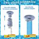 4Pack Pool Vacuum Hose Adapter Kit, Compatible with Intex Adapter B, 1.5" to 1.25" Rubber Pool Skimmer Hose Connector Kit with 8Stainless Steel Clamp for Above Ground Pool Vacuum Surface Skimmer