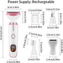 Electric Razors for Women, Bikini Trimmer for Women 5 in 1 Body Shaver for Nose Hair Face Eyebrow Arms Legs Armpit Underarm Pubic Area, Replaceable Lady Facial Razor Painless USB Charge Female Gift