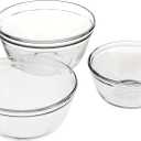 Anchor Hocking Anchor 3-Piece Glass Mixing Bowl Set, Clear