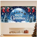 13x6ft Christmas Garage Door Banner Decoration,Large Outdoor Indoor Xmas Cover Decorations for House,Waterproof Holiday Party Backdrop with Santa Sleigh & Reindeer for Porch,Yard,Wall (Angel Wings - Christmas Tree)