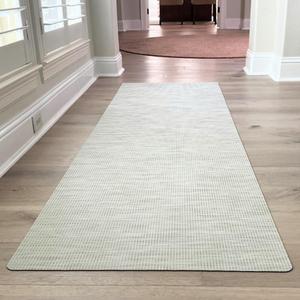 Hard Floor Runner, USA Made, 26 x 72 Inch, Graphite, 2.4mm Thick, Highly Durable, Easy to Clean, Waterproof, Nonslip, Cushioned Vinyl Floor Mat - Woven Collection