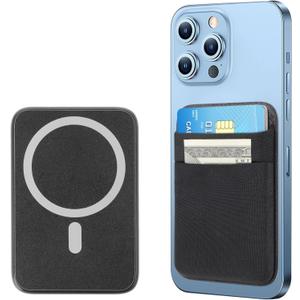 SHANSHUI Wallet Compatible for Magsafe, Magnetic Phone Wallet Card Holder for Back of Phone Compatible for iPhone 15/14/13/12 Mini/Plus/Pro/Pro Max & Magsafe case -Black