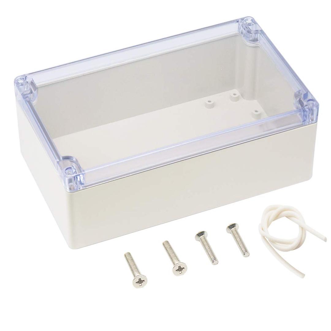 Zulkit Junction Box ABS Plastic Dustproof Waterproof IP65 Universal Electrical Boxes Project Enclosure Grey with Clear Cover 7.9 x 4.7 x 2.9 inch (200 x120 x 75mm)