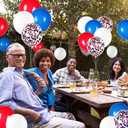 JOYYPOP 80Pcs Red White and Blue Latex Balloons with Confetti Balloons for 4th of July Decorations Independence Day Patriotic Anniversary