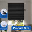 Blackout Paper Window Blinds 36" x 72" - 6 Pack Temporary Cordless Stick On Self-Adhesive No Drill Shades, Darkening Pleated Cover for Bedroom, Kitchen, Patio Door (Black, 100% Paper Material)
