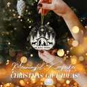 3 x Oh Holy Night Nativity Ornament 2025  Gift for Congregation, Rustic Christian Dcor Featuring Manger Scene with Baby Jesus, Mary, Joseph, Star of Bethlehem, Religious Keepsake for Faith-Based