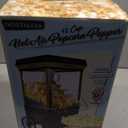 Nostalgia Vintage Hot-Air Popcorn Maker Machine - Makes Up to 12 Cups - Oil-Free - Healthier Popcorn - Classic Stand-Up Cart With Wheels - Includes Kernel Measuring Cup - Black