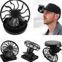 4Pc Clip-on Cap Mini Solar Fan, Portable Handsfree Cooling Fan, Solar Powered, Outdoor Hat Accessories, 73mm, Black