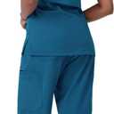 ANGEL GUARD Scrubs Set for Women, V-Neck Top and Jogger Pants, 13 Pockets, Thick Stretch Medical Workwear