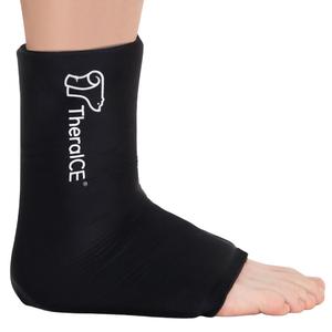 TheraICE Ankle Ice Pack Wrap for Swelling & Sprained Ankle Brace for Women & Men, Cold Therapy Support Compression Socks, Plantar Fasciitis & Achilles Tendonitis Relief, Sore Feet & Heel (Small/Medium)