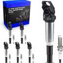 UF667 Ignition Coil & ILZFR6D11 Double Iridium Spark Plug For BMW 128i 135i 323i 325i 330i 335i 525i 528i 550i 650i M5 M6 X3 X5 X6 Z4 Z8 2.5L 3.0L 4.4L 6.0L Replace# 12137594596, 12138616153