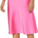 The Drop Women's Maya Silky Slip Skirt (Large, Hot Pink)