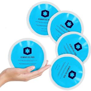 ICEWRAPS Round Ice Packs for Injuries Reusable, Hot and Cold Gel Ice Packs for Injuries, Hot and Warm Compress Soft & Flexible, Fast Relief & Recovery - Pack of 4 - Blue