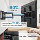 USX STAR 85 98 100 120 inch UL Listed Heavy Duty Full Motion TV Wall Mount for 60-120 inch Large TVs, Holds 220lbs, Max VESA 900x600mm, 28" Articulating Arms Extension, Swivel & Tilt, Fit 24" Studs