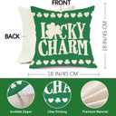 St Patricks Day Decorative Throw Pillow Covers 18 x 18 Set of 4, Lucky Charm Shamrock Clover Porch Outdoor Home Decor, Pinch Proof Love Hearts Irish Spring Sofa Couch Cushion Case
